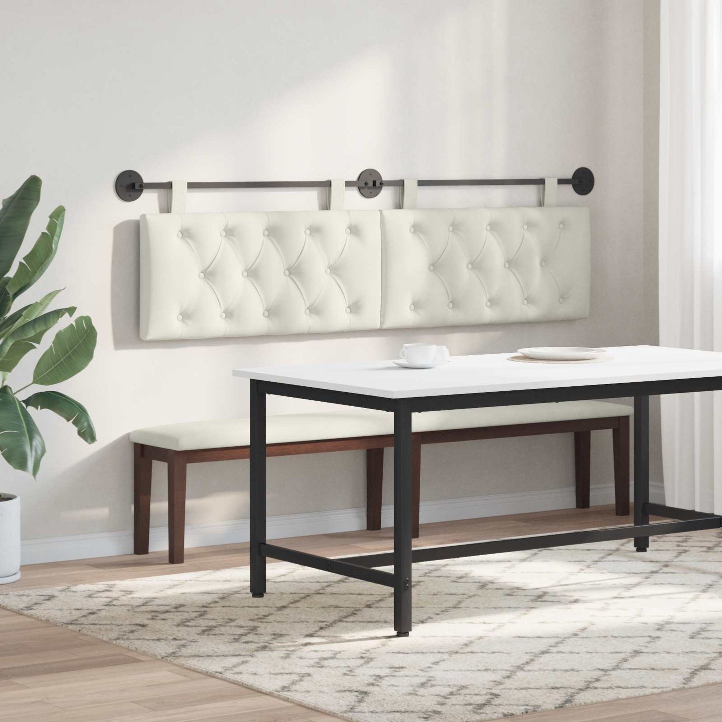 Testiera sospesa Con luce LED Crema Velluto | homemem39