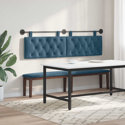 Testiera sospesa Con luce LED Blu Velluto | homemem39