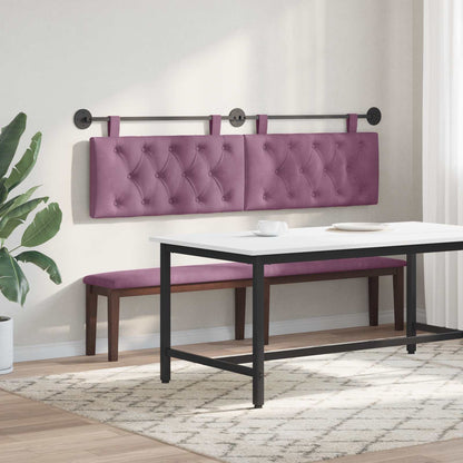 Testiera sospesa Con luce LED Viola Velluto | homemem39