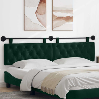 Testiera sospesa Con luce LED Verde Scuro Velluto | homemem39