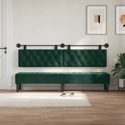 Testiera sospesa Con luce LED Verde Scuro Velluto | homemem39