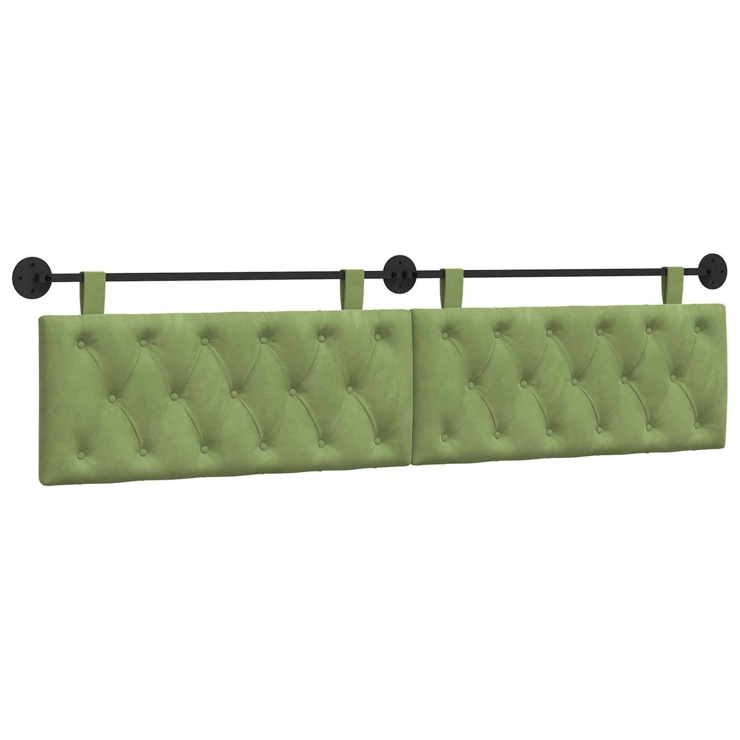 Testiera sospesa Con luce LED Verde chiaro Velluto | homemem39