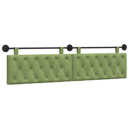 Testiera sospesa Con luce LED Verde chiaro Velluto | homemem39