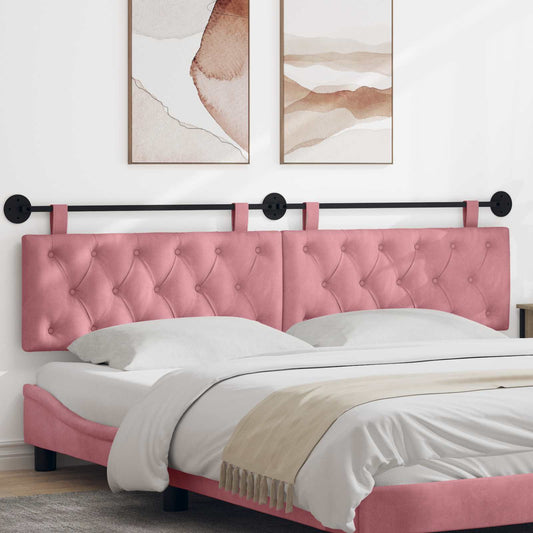 Testiera sospesa Con luce LED Rosa Velluto