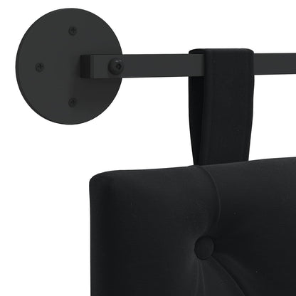 Testiera sospesa Con luce LED Nero Velluto | homemem39