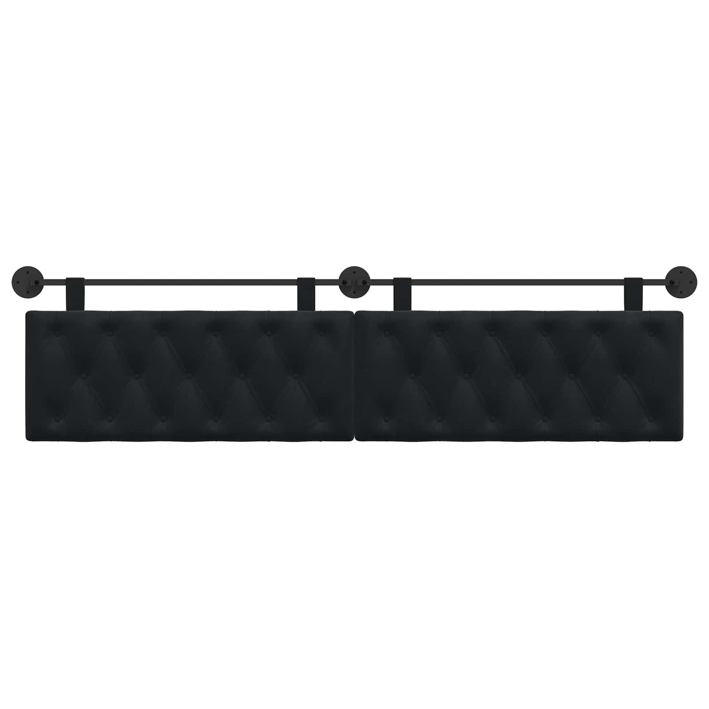 Testiera sospesa Con luce LED Nero Velluto