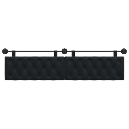 Testiera sospesa Con luce LED Nero Velluto