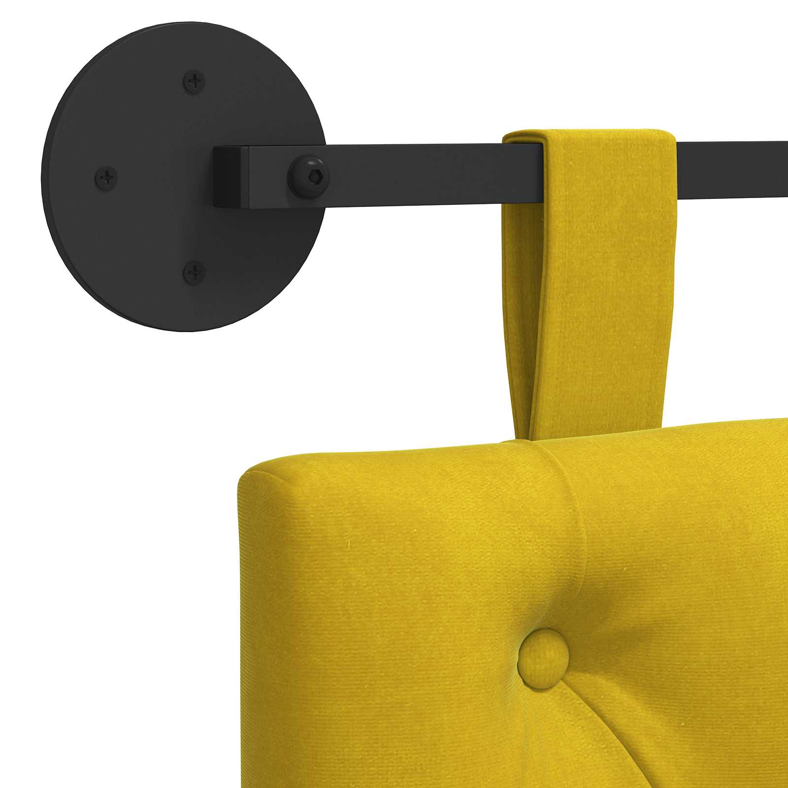 Testiera sospesa Con luce LED Giallo Velluto | homemem39