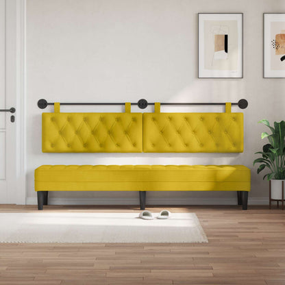 Testiera sospesa Con luce LED Giallo Velluto | homemem39