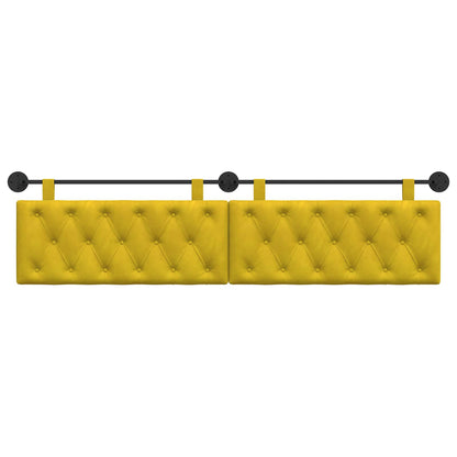 Testiera sospesa Con luce LED Giallo Velluto | homemem39