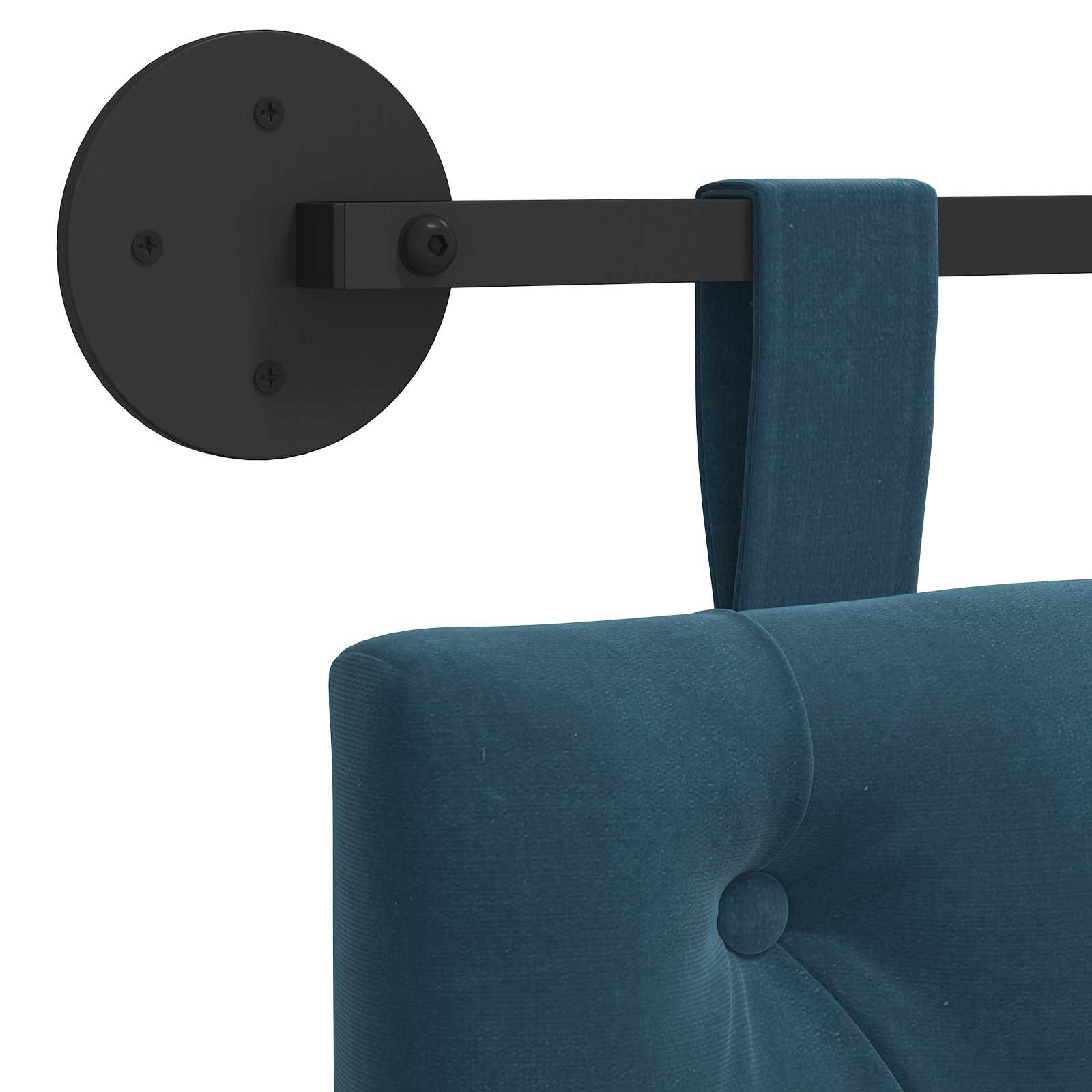 Testiera sospesa Con luce LED Blu Velluto | homemem39