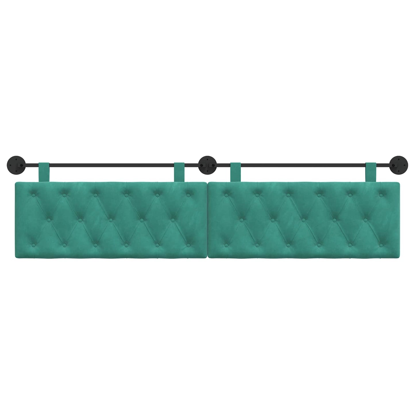 Testiera sospesa Con luce LED Turchese Velluto | homemem39