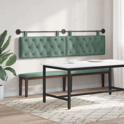 Testiera sospesa Con luce LED Verde Mare Velluto | homemem39