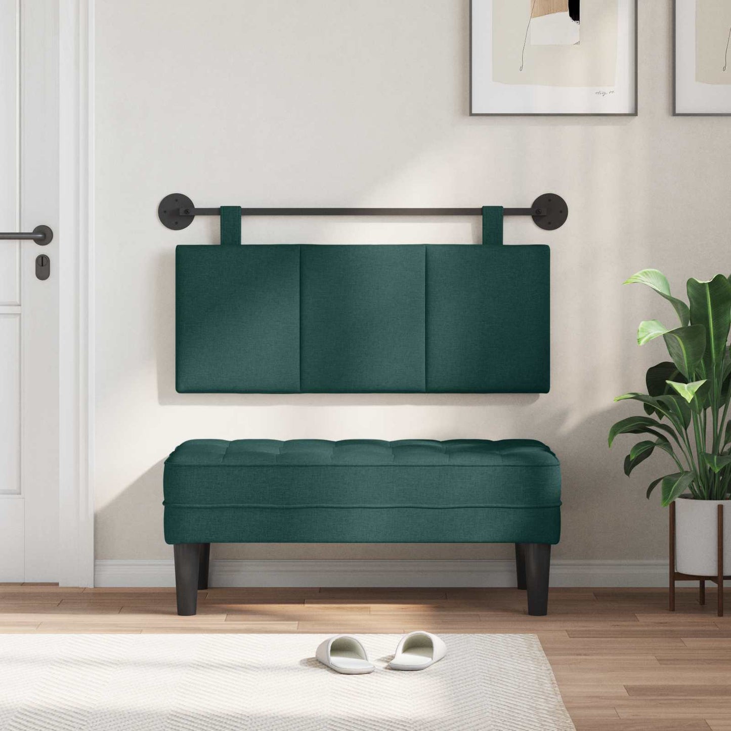 Testiera sospesa Verde Scuro Tessuto | homemem39