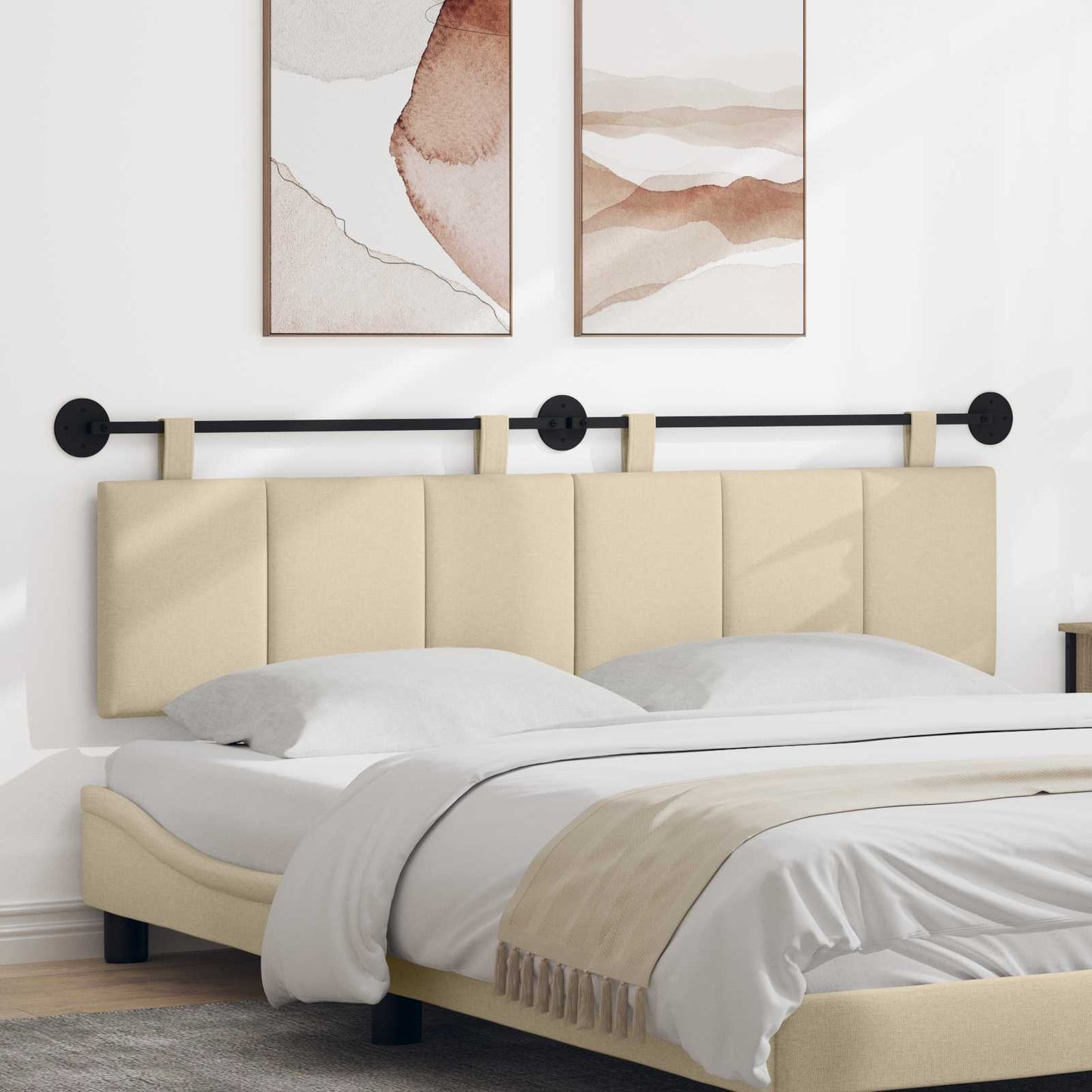 Testiera sospesa Crema Tessuto