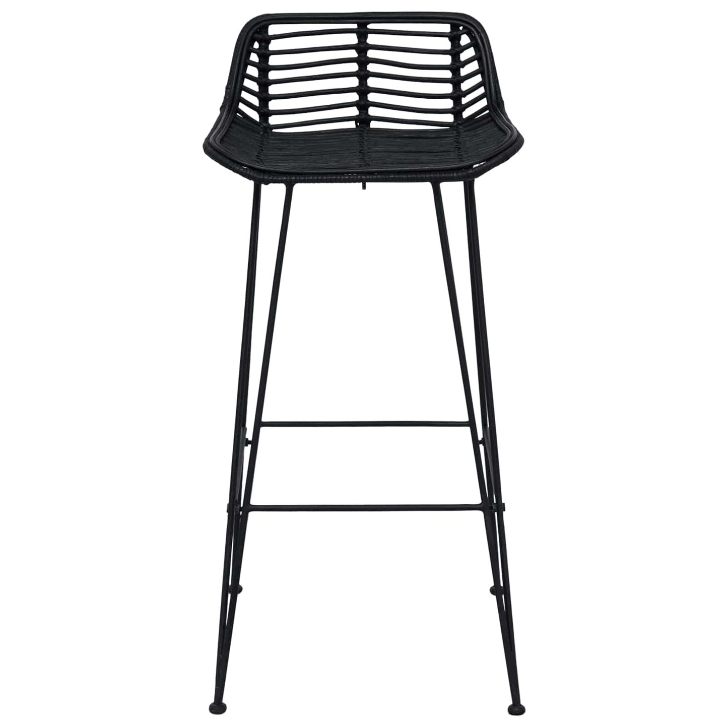 Sgabello da bar 2 pcs Nero 44 x 46 x 91 cm Rattan e acciaio | homemem39