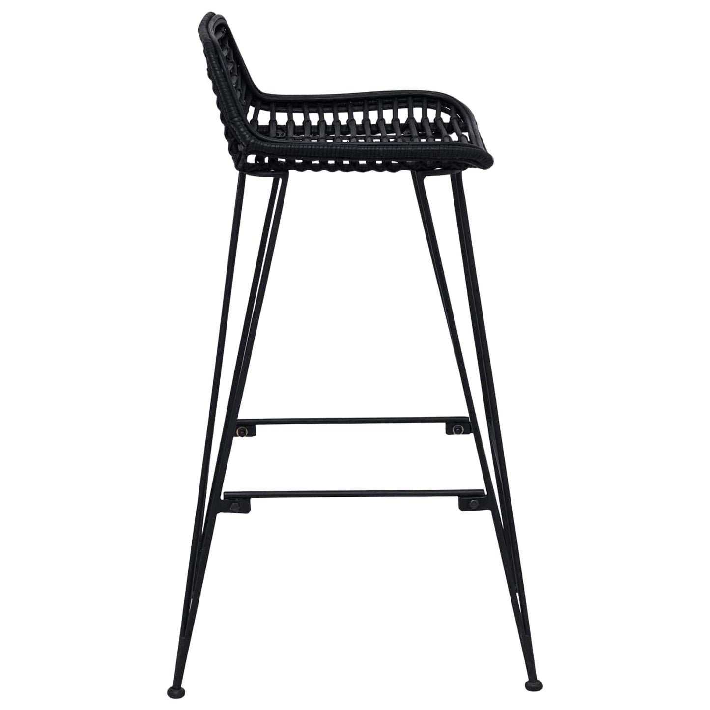 Sgabello da bar 2 pcs Nero 44 x 46 x 91 cm Rattan e acciaio | homemem39