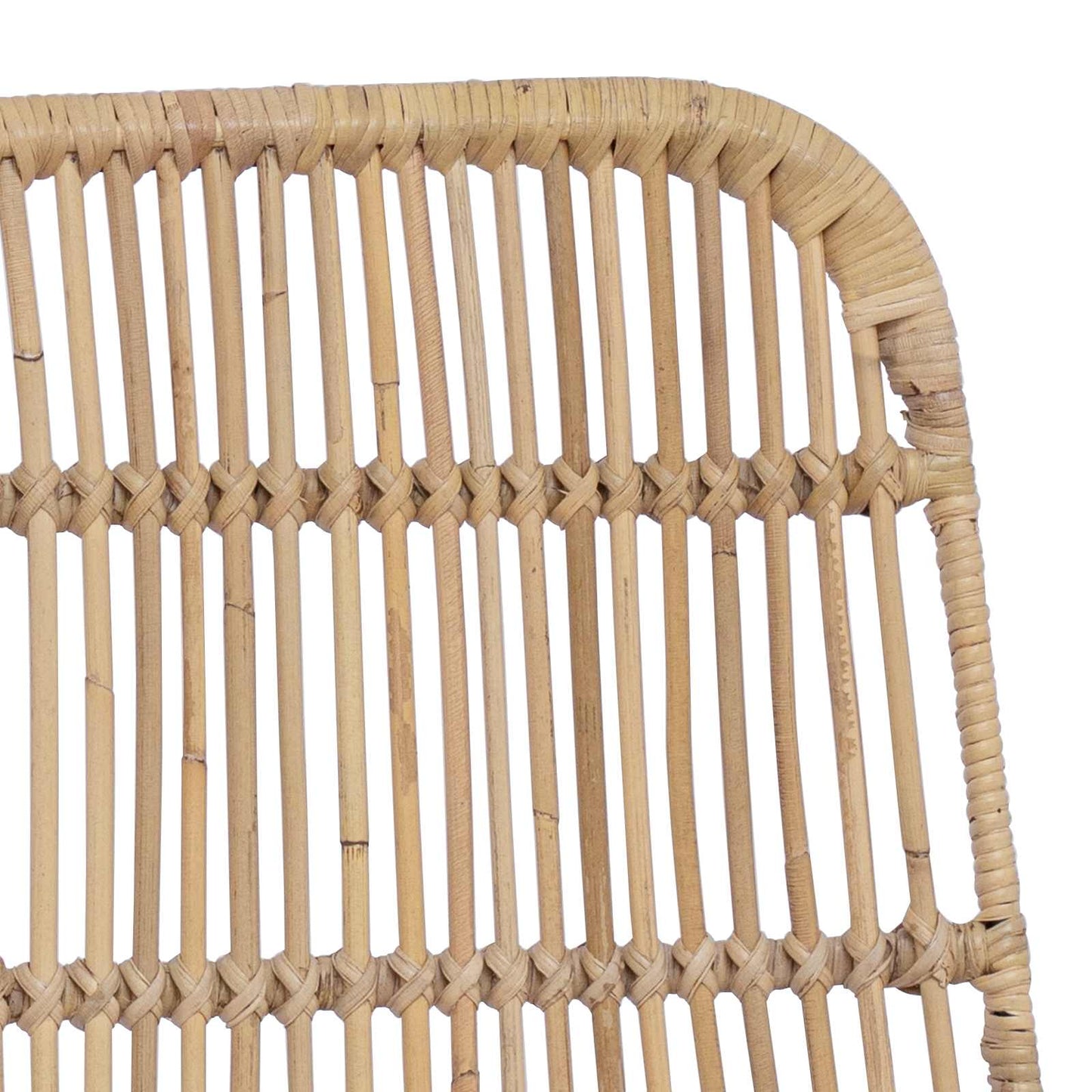 Sedia da pranzo 2 pz Rattan e acciaio Naturale 41 x 55 x 85 cm