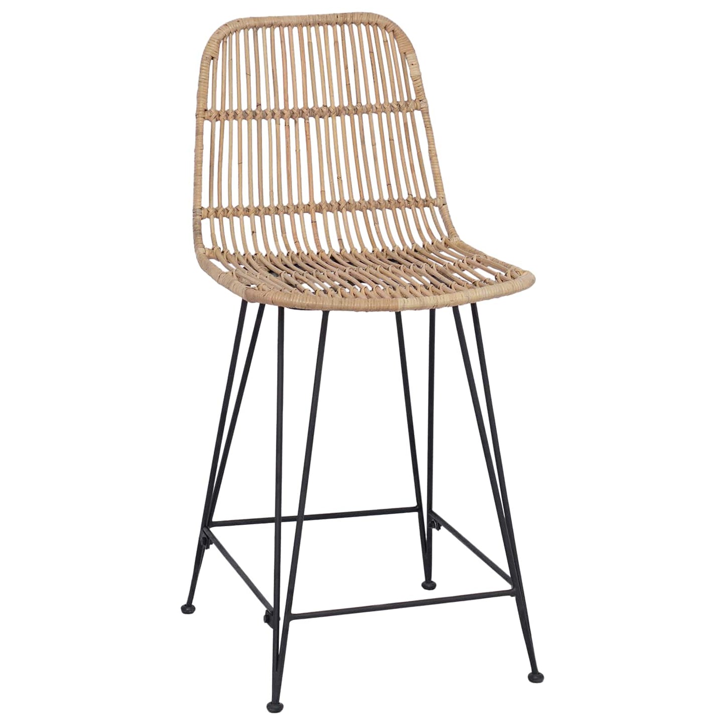 Sgabello da bar 2 pcs Naturale 44 x 54 x 96 cm Rattan e acciaio | homemem39