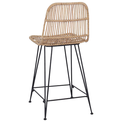 Sgabello da bar 2 pcs Naturale 44 x 54 x 96 cm Rattan e acciaio | homemem39