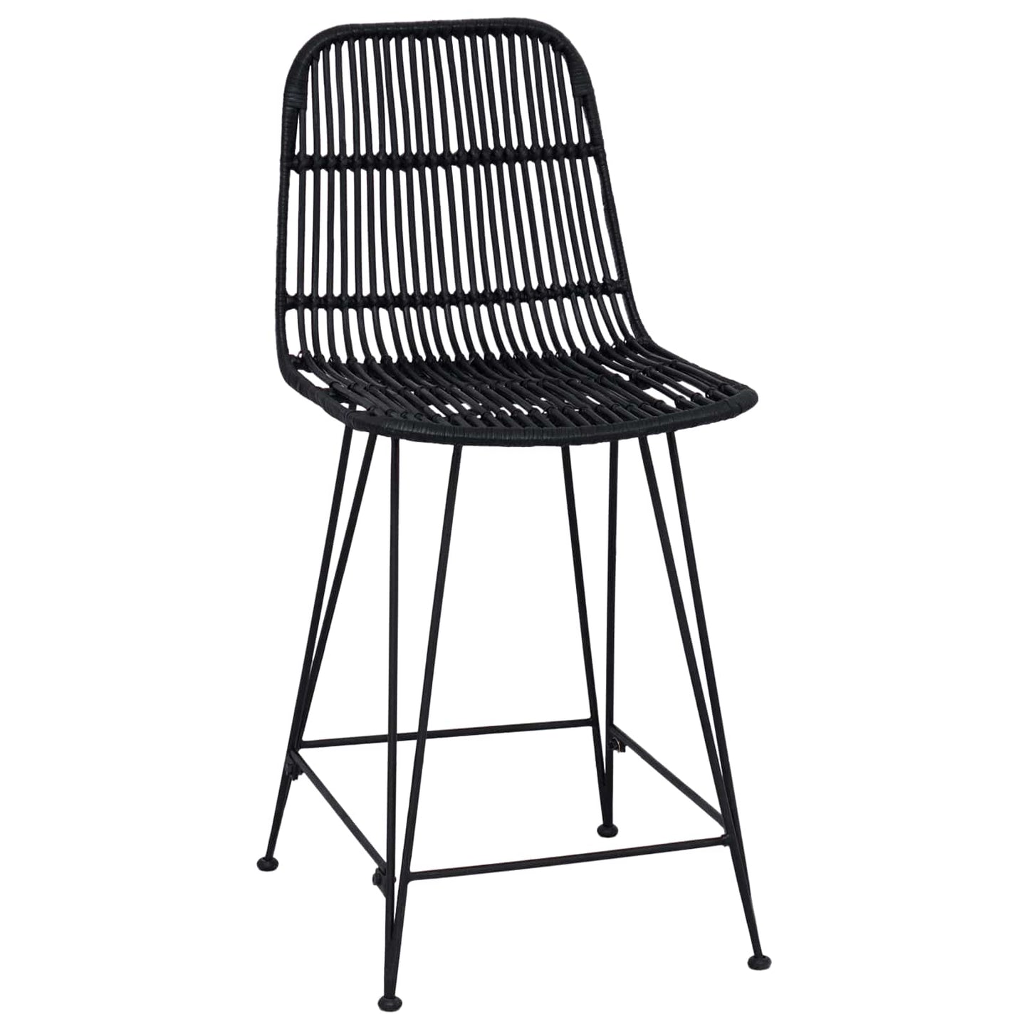 Sgabello da bar 2 pcs Nero 44 x 54 x 96 cm Rattan e acciaio | homemem39