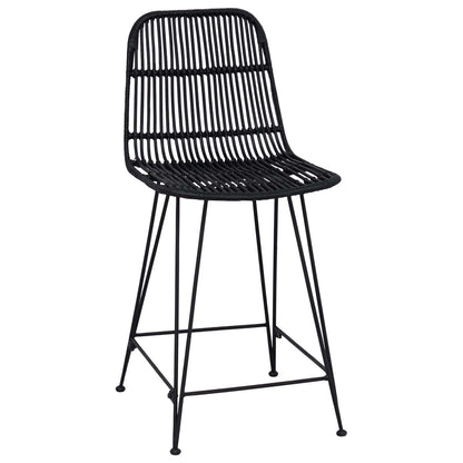 Sgabello da bar 2 pcs Nero 44 x 54 x 96 cm Rattan e acciaio | homemem39