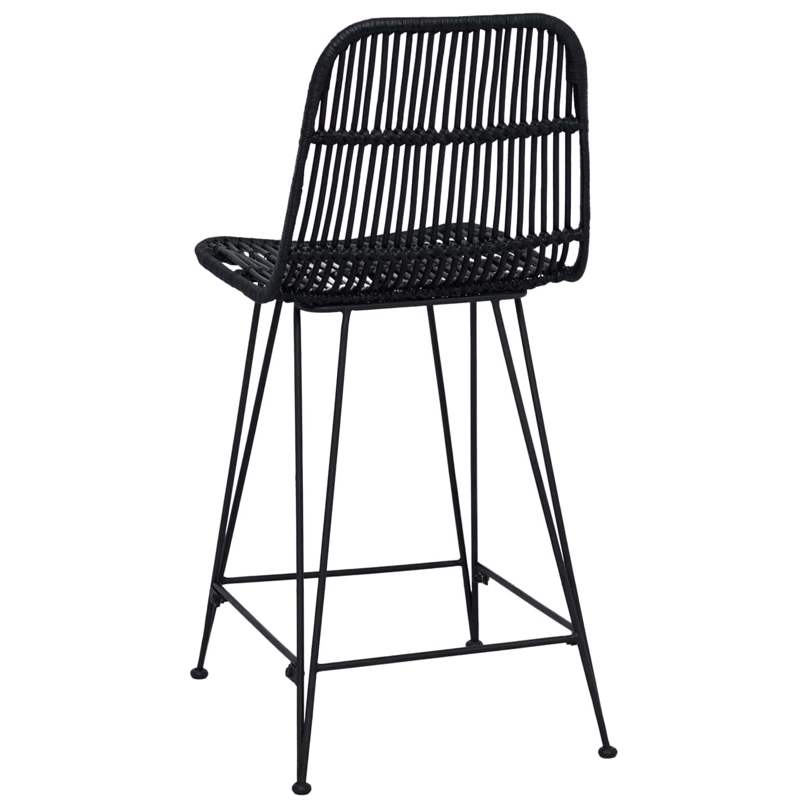 Sgabello da bar 2 pcs Nero 44 x 54 x 96 cm Rattan e acciaio | homemem39