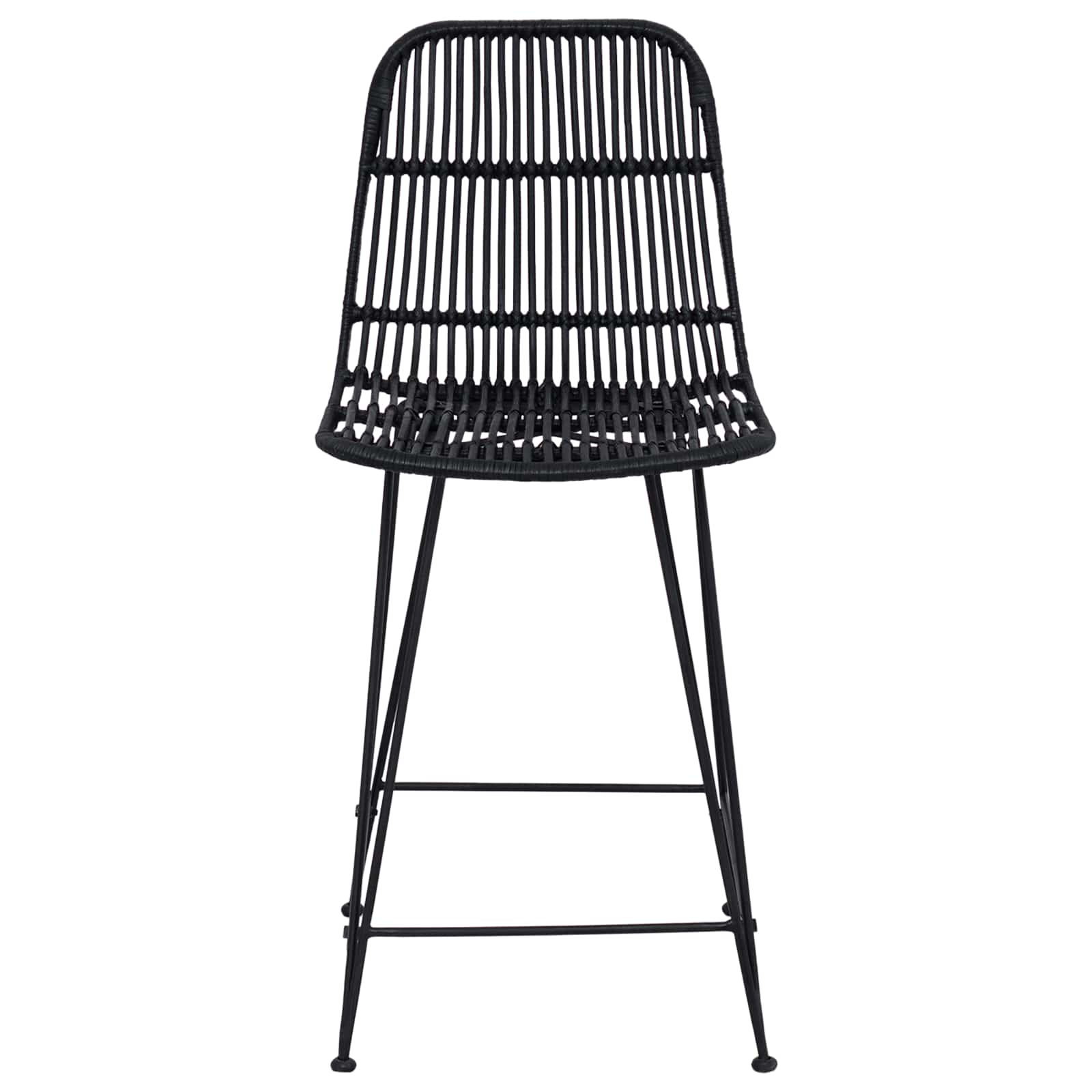 Sgabello da bar 2 pcs Nero 44 x 54 x 96 cm Rattan e acciaio | homemem39