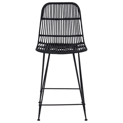 Sgabello da bar 2 pcs Nero 44 x 54 x 96 cm Rattan e acciaio | homemem39
