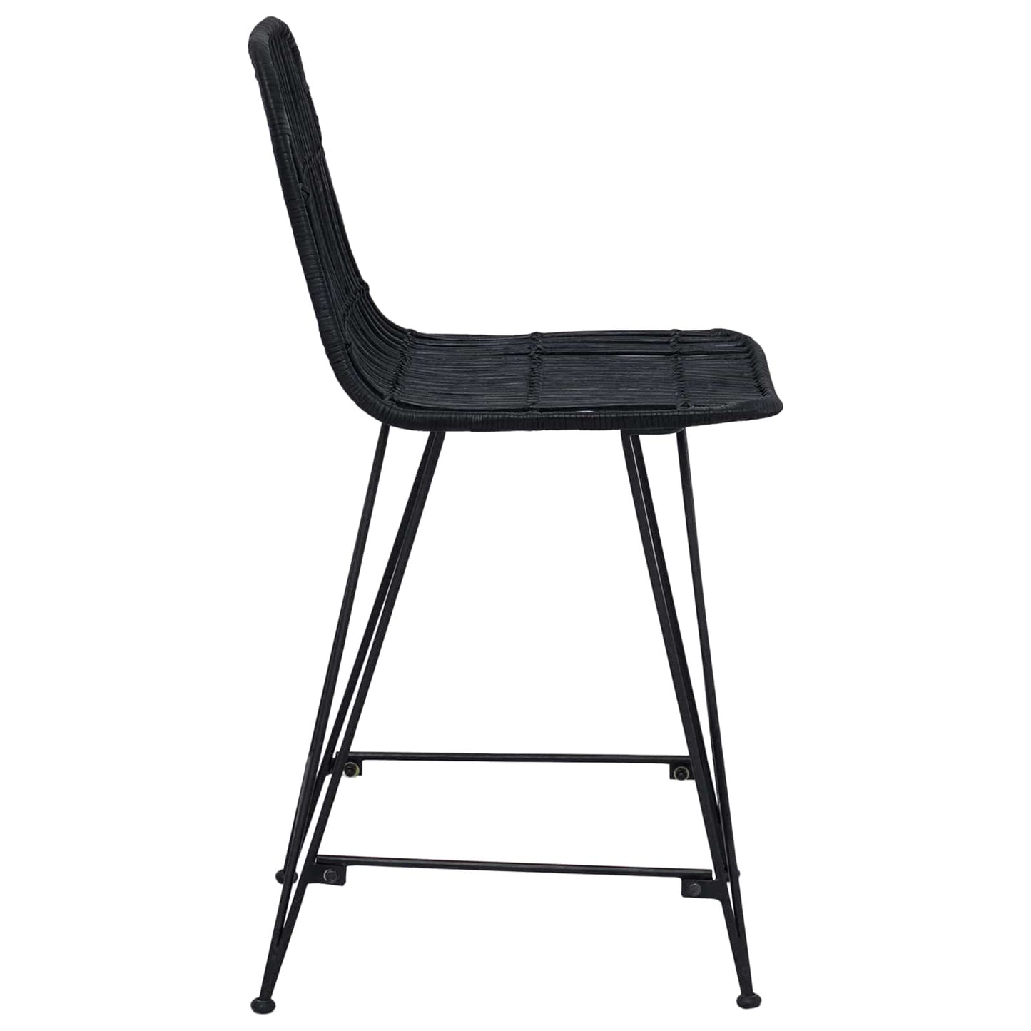 Sgabello da bar 2 pcs Nero 44 x 54 x 96 cm Rattan e acciaio | homemem39