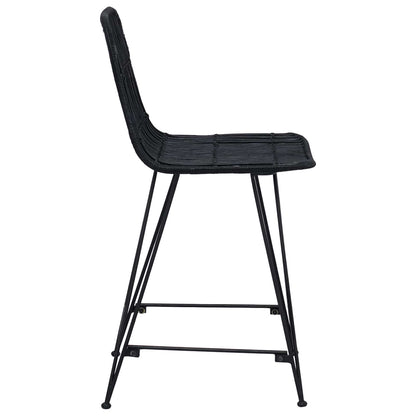 Sgabello da bar 2 pcs Nero 44 x 54 x 96 cm Rattan e acciaio | homemem39