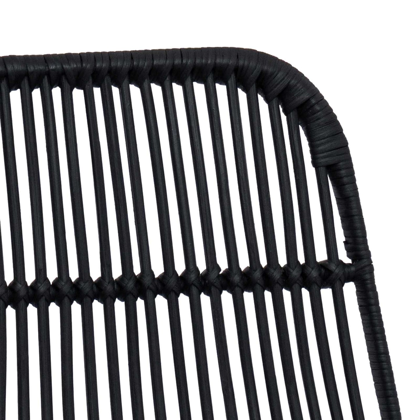 Sgabello da bar 2 pcs Nero 44 x 55 x 109 cm Rattan e acciaio | homemem39