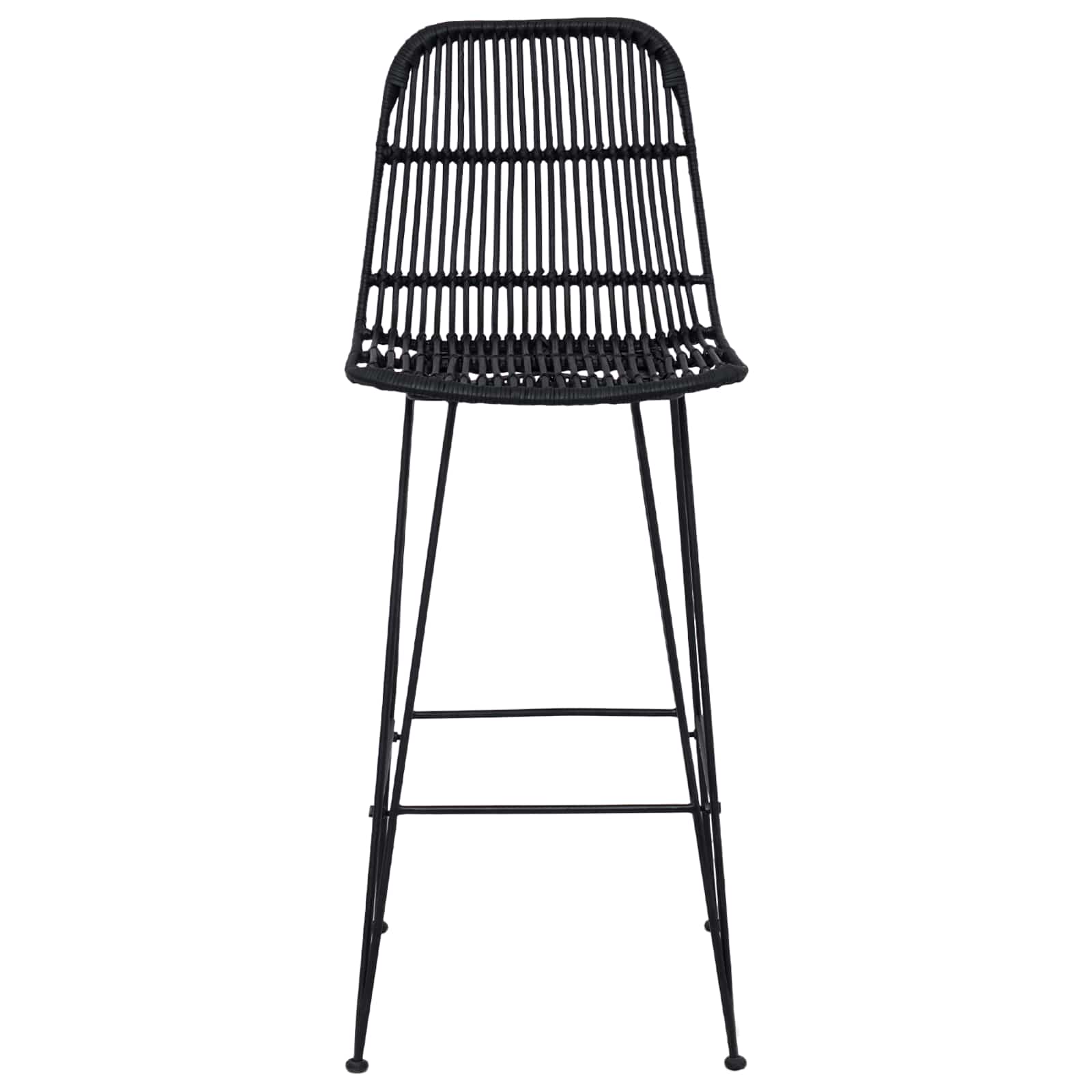 Sgabello da bar 2 pcs Nero 44 x 55 x 109 cm Rattan e acciaio | homemem39