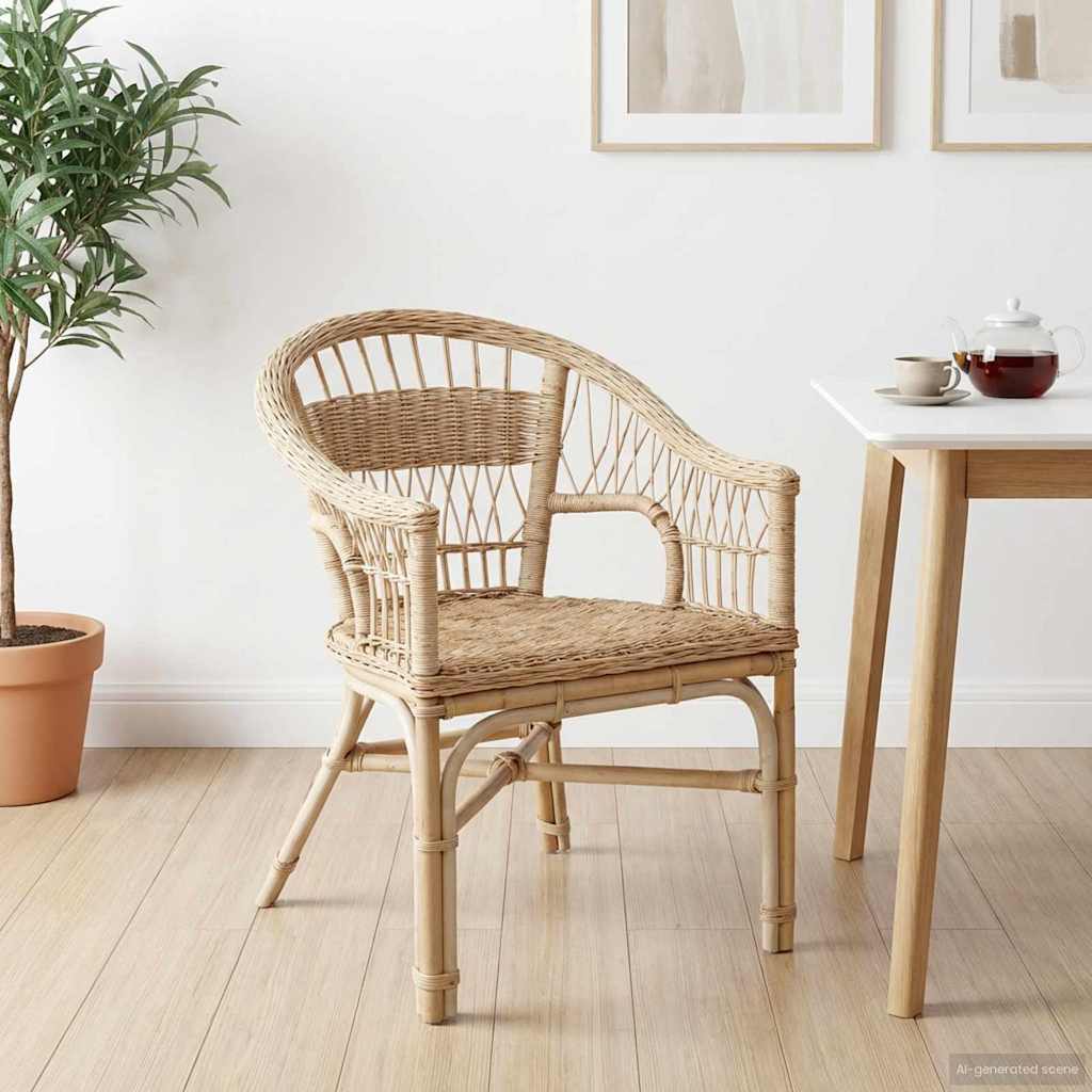 Sedia Impilabile Rattan Naturale 60 x 60 x 81 cm
