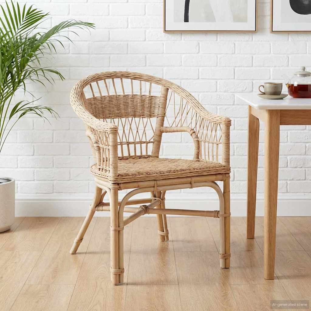 Sedia Impilabile Rattan Naturale 60 x 60 x 81 cm