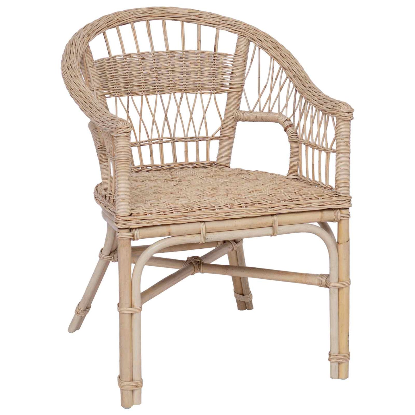 Sedia Impilabile Rattan Naturale 60 x 60 x 81 cm