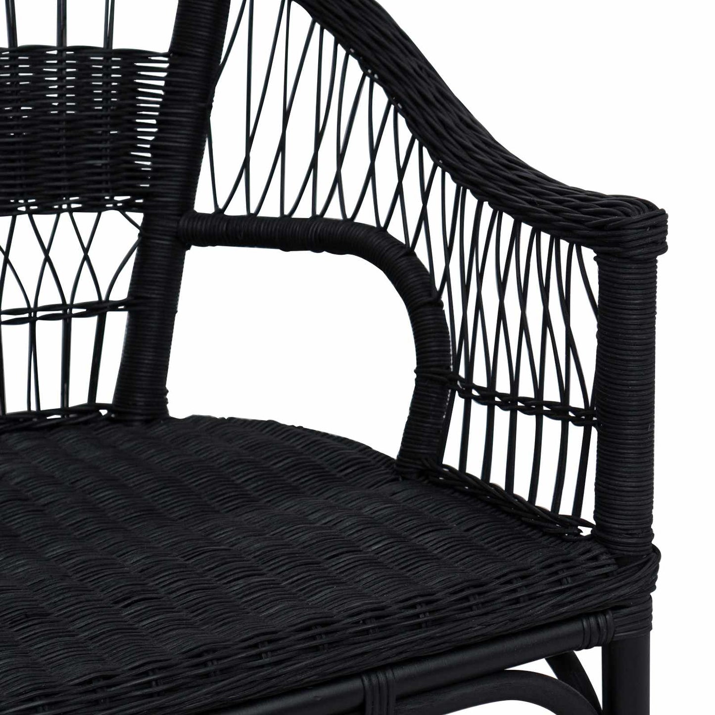 Sedia Impilabile Nero 60 x 60 x 81 cm Rattan | homemem39