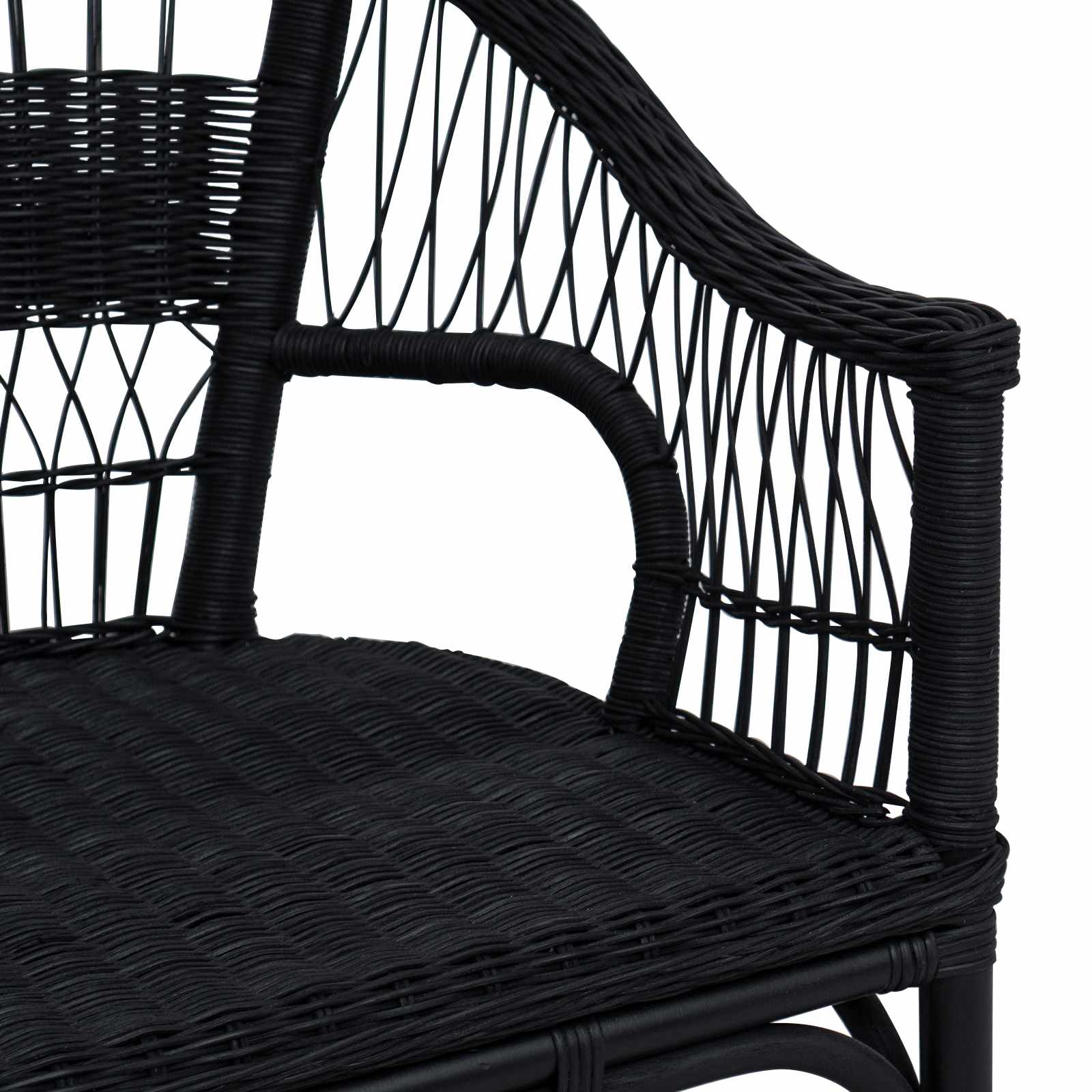 Sedia Impilabile Nero 60 x 60 x 81 cm Rattan | homemem39