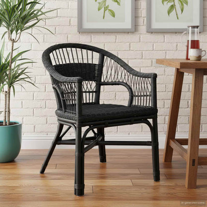 Sedia Impilabile Nero 60 x 60 x 81 cm Rattan | homemem39