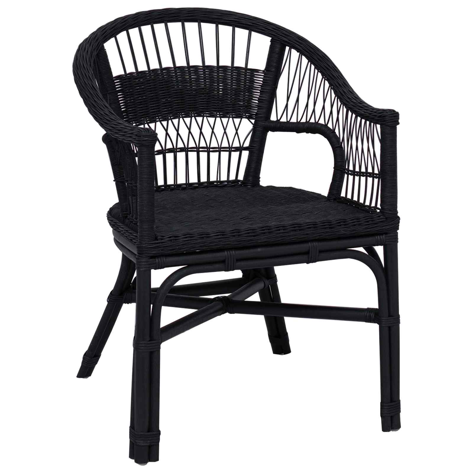Sedia Impilabile Nero 60 x 60 x 81 cm Rattan | homemem39