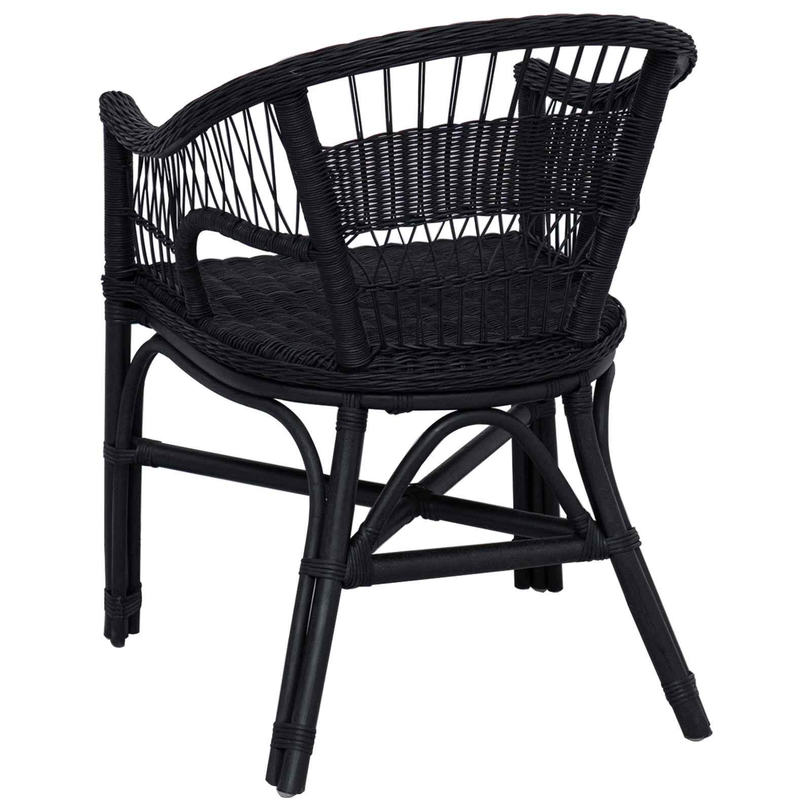Sedia Impilabile Nero 60 x 60 x 81 cm Rattan | homemem39