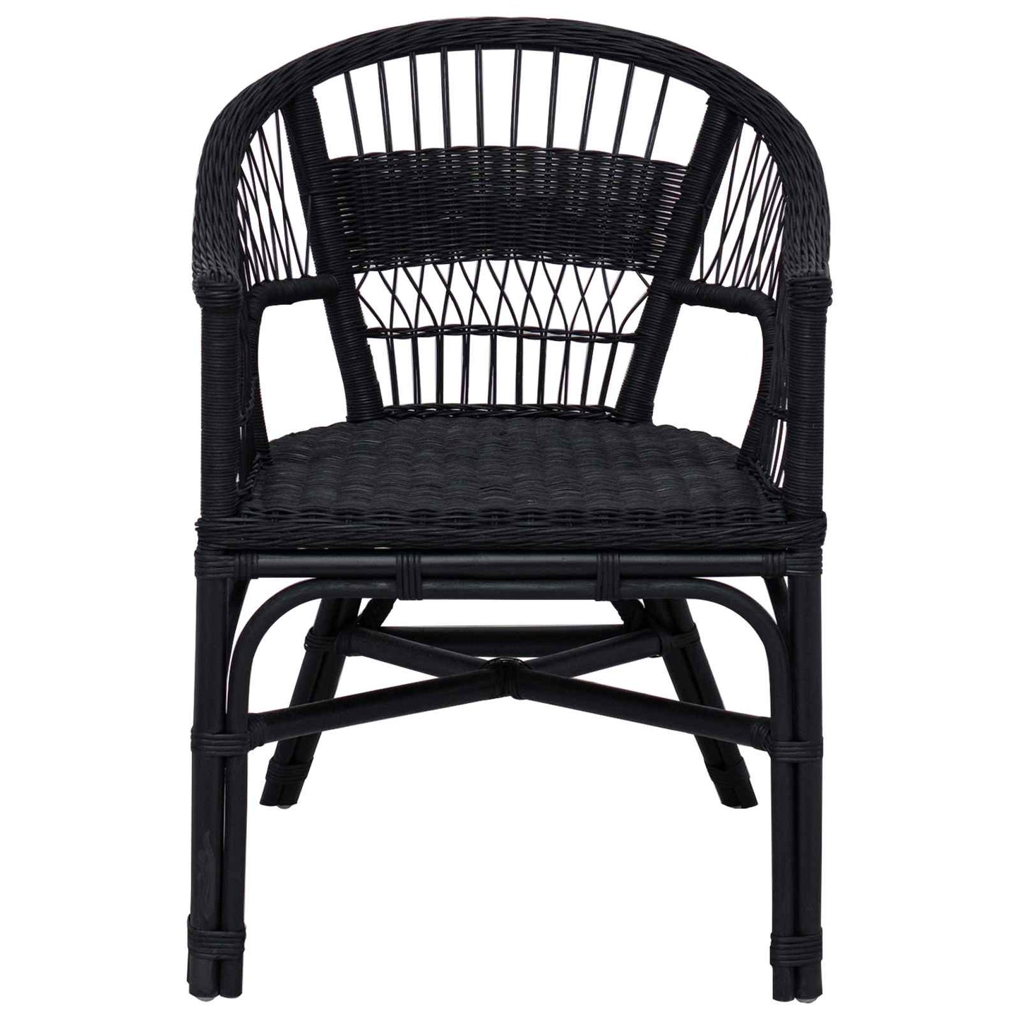Sedia Impilabile Nero 60 x 60 x 81 cm Rattan | homemem39