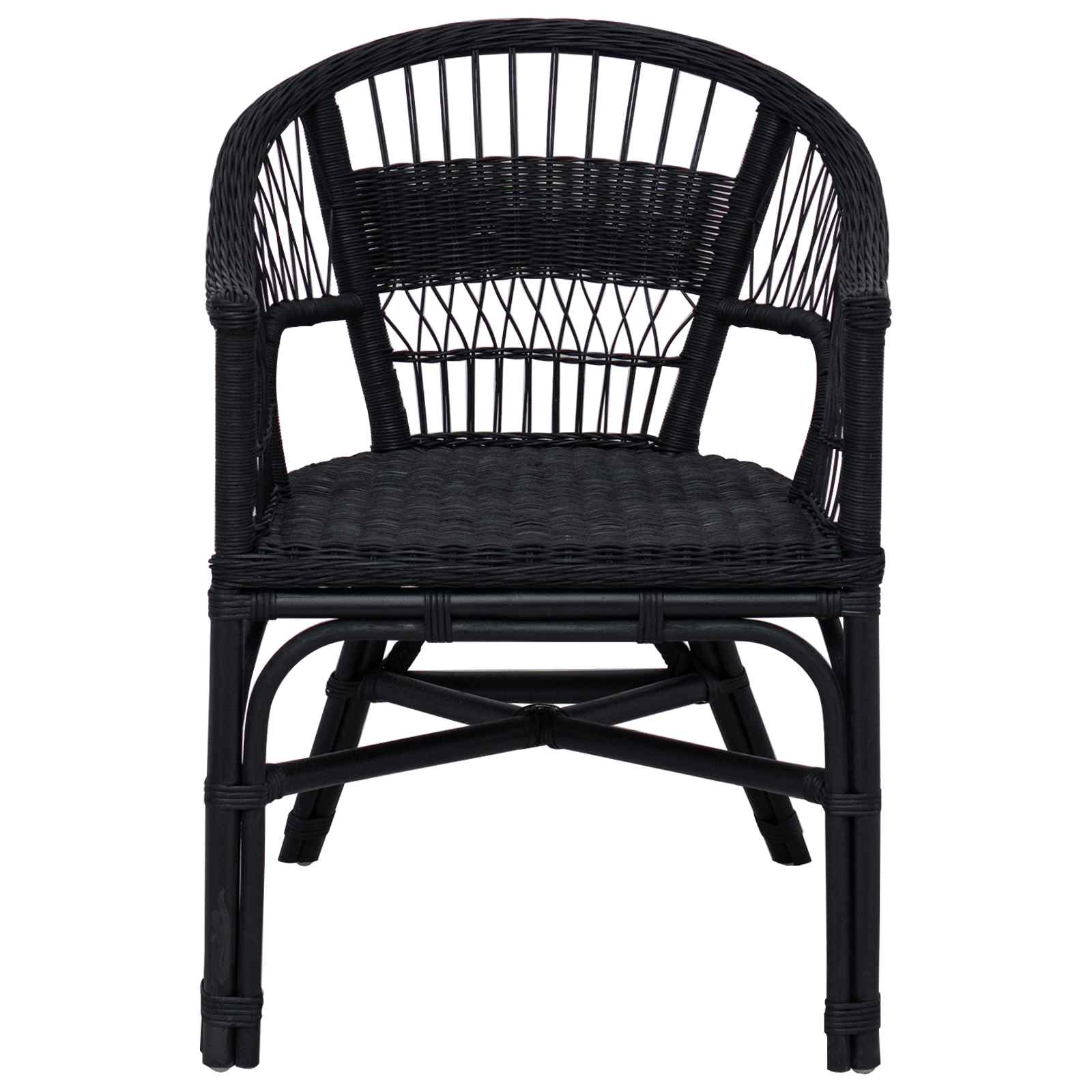 Sedia Impilabile Nero 60 x 60 x 81 cm Rattan | homemem39