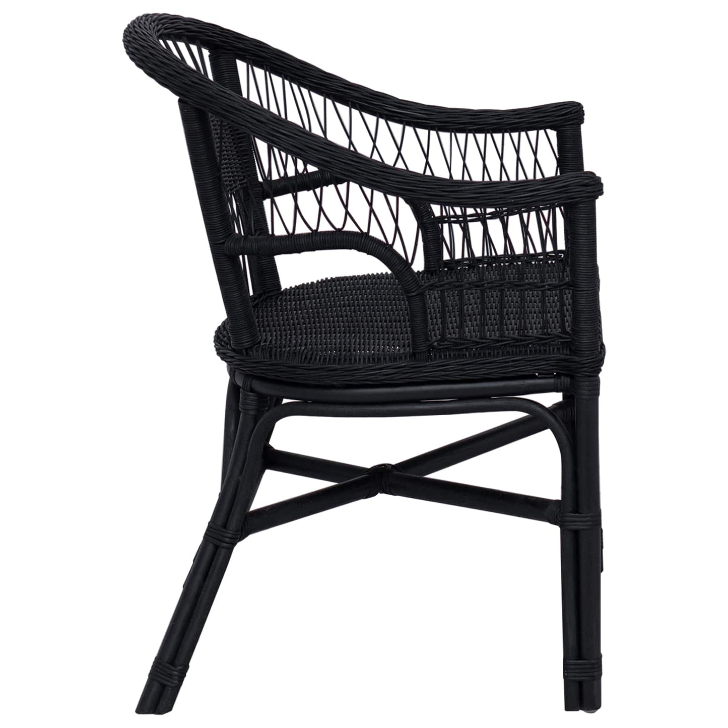 Sedia Impilabile Nero 60 x 60 x 81 cm Rattan | homemem39