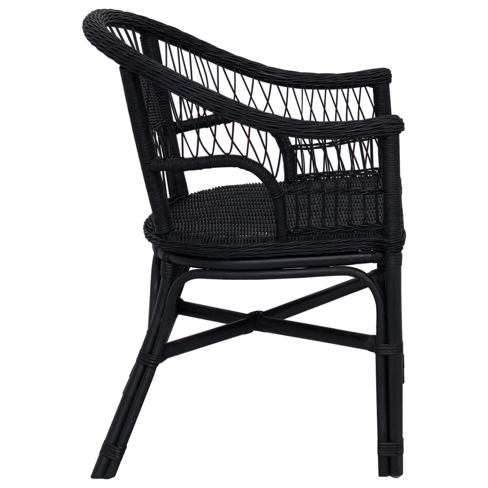 Sedia Impilabile Nero 60 x 60 x 81 cm Rattan | homemem39