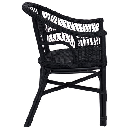 Sedia Impilabile Nero 60 x 60 x 81 cm Rattan | homemem39