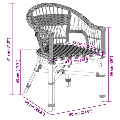 Sedia Impilabile Nero 60 x 60 x 81 cm Rattan | homemem39