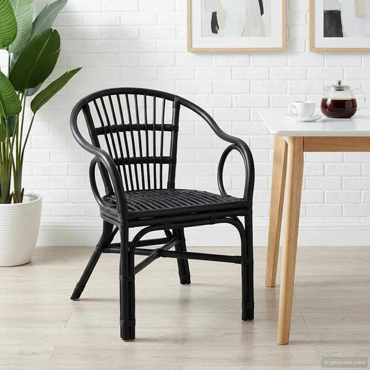 Sedia Impilabile Nero 58 x 60 x 81 cm Rattan | homemem39