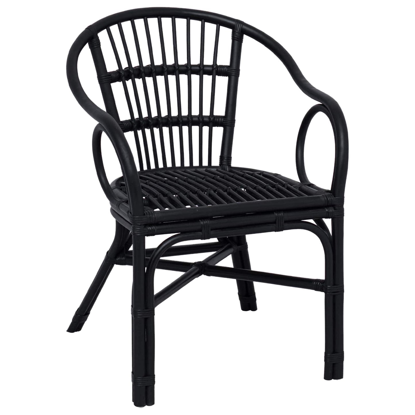 Sedia Impilabile Nero 58 x 60 x 81 cm Rattan