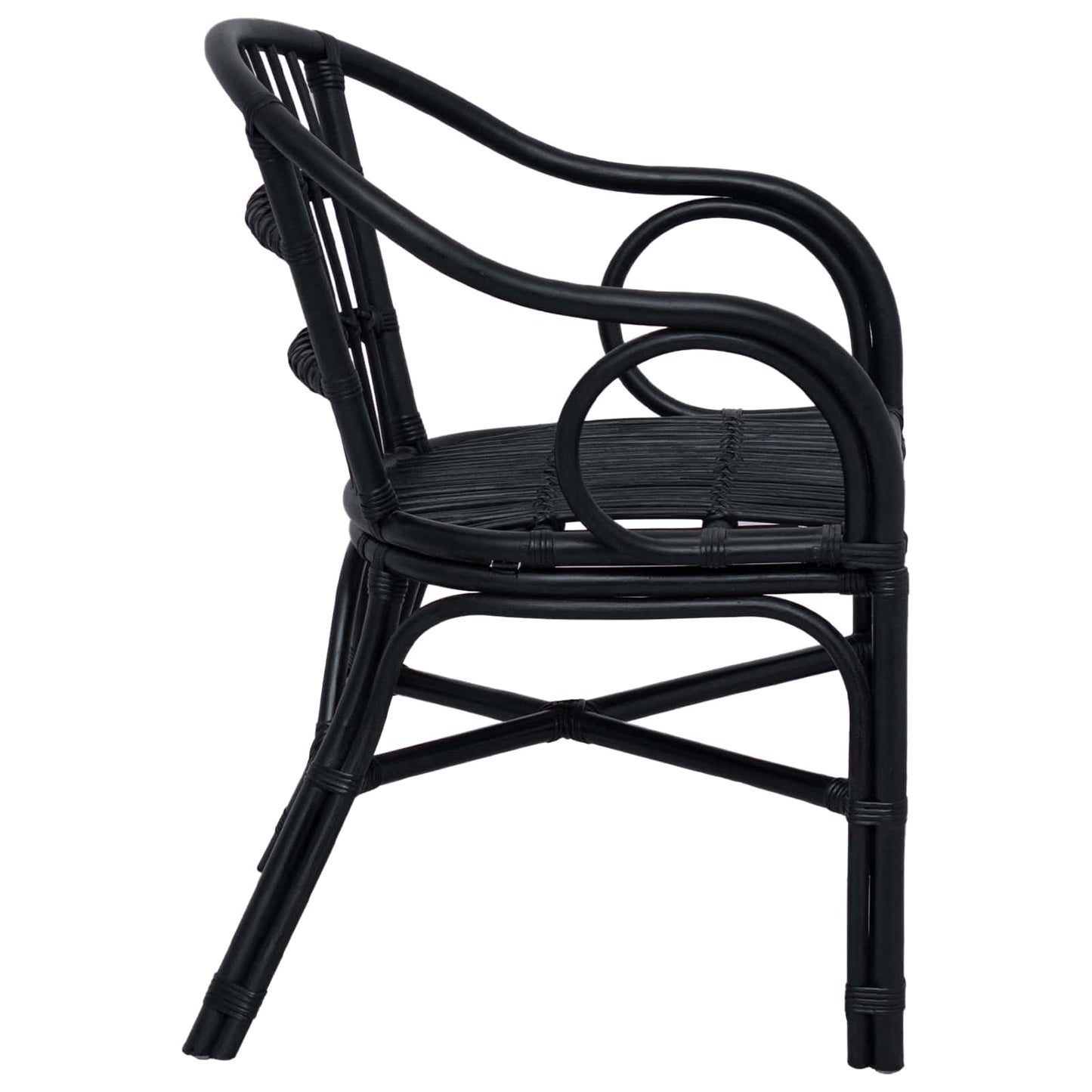 Sedia Impilabile Nero 58 x 60 x 81 cm Rattan